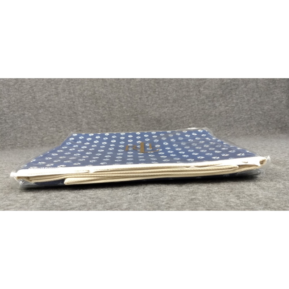 Ralph Lauren Cote D'Azur Twin Flat Sheet Indigo Floral Cotton 350TC Italy NEW - Picture 4 of 13